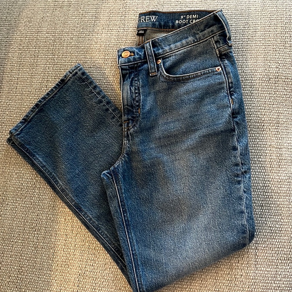 New J.Crew 9” Demi Boot Crop denim